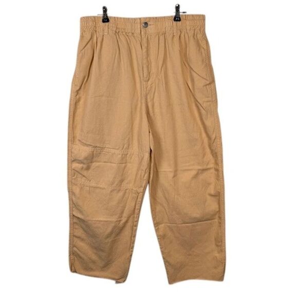 Topshop Canteloupe Raw Hem Joggers (Light Orange) Elastic Waist Size 10 - Picture 1 of 13